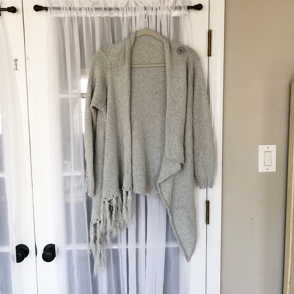 Gray wrap sweater